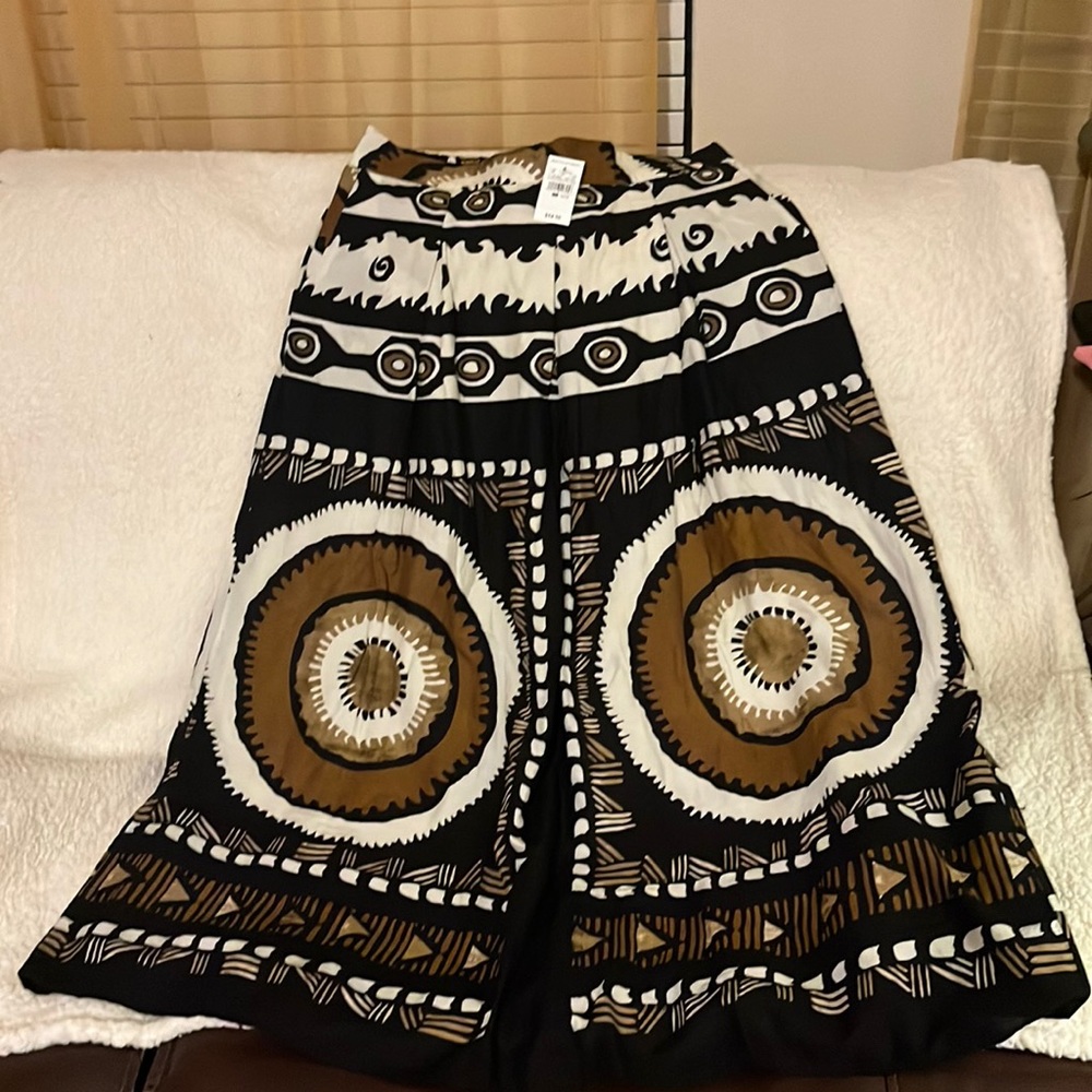Ashley Stewart Maxi print skirt size 14./16. Cotton elastic waist in back.